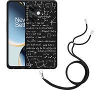 Cazy Chaîne de téléphone Housse noire Compatible avec OnePlus Nord CE 3 Lite 5G Mathématiques Blancs