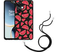 Cazy Chaîne de téléphone Housse noire Compatible avec OnePlus Nord CE 3 Lite 5G Pastèque