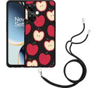 Cazy Chaîne de téléphone Housse noire Compatible avec OnePlus Nord CE 3 Lite 5G Pommes