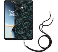 Cazy Chaîne de téléphone Housse noire Compatible avec OnePlus Nord CE 3 Lite 5G Tortues