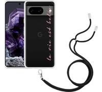 Cazy Chaîne de téléphone portable Coque Compatible avec Google Pixel 8 La Vie Est Belle