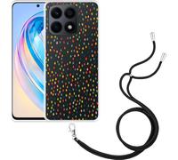 Cazy Chaîne de téléphone portable Coque Compatible avec Honor X8a Points heureux