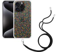Cazy Chaîne de téléphone portable Coque Compatible avec iPhone 15 Pro Points heureux