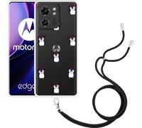 Cazy Chaîne de téléphone portable Coque Compatible avec Motorola Edge 40 Chiller comme un pingouin