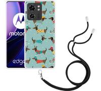 Cazy Chaîne de téléphone portable Coque Compatible avec Motorola Edge 40 Hivernage