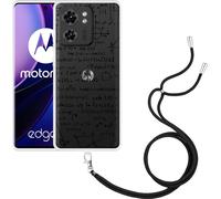 Cazy Chaîne de téléphone portable Coque Compatible avec Motorola Edge 40 Mathématiques Noir