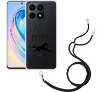 Cazy Chaîne de téléphone portable Coque Compatible avec Motorola Edge 40 Pro Life is Better with Horses