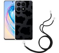 Cazy Chaîne de téléphone portable Coque Compatible avec Motorola Edge 40 Pro Taches de vache