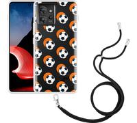 Cazy Chaîne de téléphone portable Coque Compatible avec Motorola ThinkPhone Football Ombre Orange