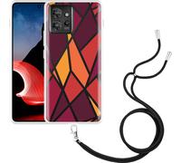 Cazy Chaîne de téléphone portable Coque Compatible avec Motorola ThinkPhone Triangles colorés