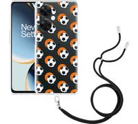 Cazy Chaîne de téléphone portable Coque Compatible avec OnePlus Nord CE 3 Lite 5G Football Orange Ombre