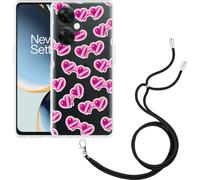 Cazy Chaîne de téléphone portable Coque Compatible avec OnePlus Nord CE 3 Lite 5G Lunettes de soleil en forme de cœur