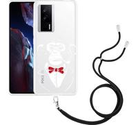 Cazy Chaîne de téléphone portable Coque Compatible avec Xiaomi Poco F5 Pro Chimpanzé-Smoking