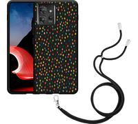 Cazy Chaîne de téléphone portable Coque noire Compatible avec Motorola ThinkPhone Points heureux