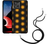 Cazy Chaîne de téléphone portable Coque noire Compatible avec Motorola ThinkPhone Vintage Soleils