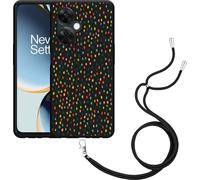 Cazy Chaîne de téléphone portable Coque noire Compatible avec OnePlus Nord CE 3 Lite 5G Points heureux