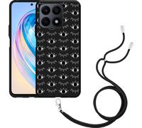 Cazy Chaîne de téléphone portable Housse noire Compatible avec Honor X8a Je vous vois