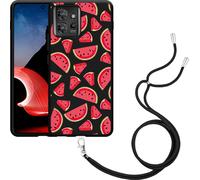 Cazy Chaîne de téléphone portable Housse noire Compatible avec Motorola ThinkPhone Pastèque