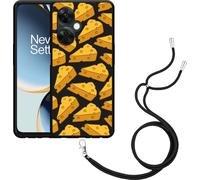Cazy Chaîne de téléphone portable Housse noire Compatible avec OnePlus Nord CE 3 Lite 5G Fromage
