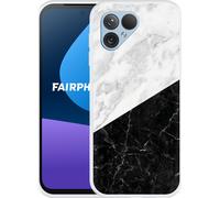 Cazy Coque Compatible avec Fairphone 5 Marbre noir blanc