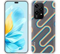 Cazy Coque compatible avec Honor 200 Lite Coque en Silicone - Arc-en-ciel rétro II