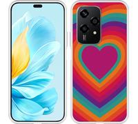 Cazy Coque compatible avec Honor 200 Lite Coque en Silicone - Coeur rétro