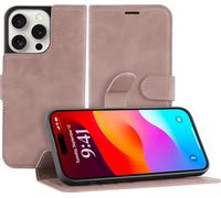 Cazy Coque Compatible avec iPhone 15 Pro Coque avec Porte-Cartes - Bookcase Premium - Rose