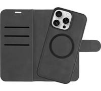 Cazy Coque Compatible avec iPhone 15 Pro Coque avec Porte-Cartes Compatible avec MagSafe - Bookcase Premium 2-en-1 Amovible - Noir