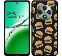 Cazy Coque compatible avec Oppo Reno12 F (5G) Coque en Silicone Noir - Hamburger