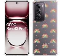 Cazy Coque compatible avec Oppo Reno12 Pro Coque en Silicone - Motif arc-en-ciel