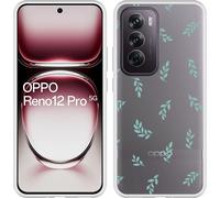 Cazy Coque compatible avec Oppo Reno12 Pro Coque en Silicone - Petites feuilles