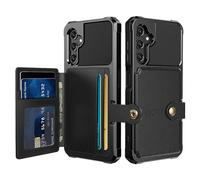 Cazy Coque Compatible avec Samsung Galaxy A15 / A15 5G - Porte-Cartes magnétique - Noir