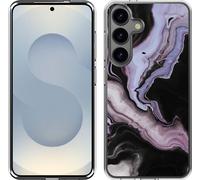 Cazy Coque compatible avec Samsung Galaxy S25 Coque en Silicone – Marbre liquide