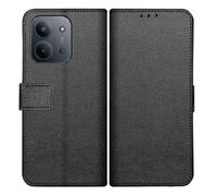 Cazy Coque Compatible avec Xiaomi Poco C85 Coque avec Porte-Cartes - Bookcase Classic - Noir