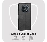 Cazy Coque Compatible avec Xiaomi Redmi Note 15 (4G/5G) Coque avec Porte-Cartes - Bookcase Classic - Noir