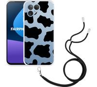 Cazy Coque de chaîne de téléphone portable Compatible avec Fairphone 5 Taches de vache