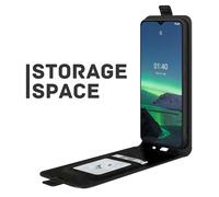 Cazy Coque en Silicone Compatible avec Nokia 1.4 - Housse en PU Cuir avec Magnetique Cover - Noir