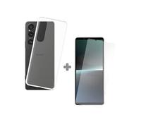 Cazy Coque et Verre Trempé Compatible avec Sony Xperia 1 V - Contenir 1 Coque Silicone + 1