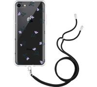 Cazy Étui avec chaîne Compatible avec iPhone 7 - Fleurs lilas
