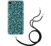 Cazy Étui avec chaîne Compatible avec iPhone 7 - Motif de feuille