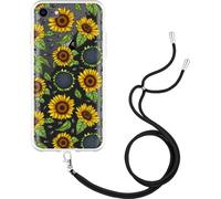 Cazy Étui avec chaîne Compatible avec iPhone 7 - Tournesols