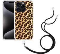 Cazy Étui avec cordon adapté à l'iPhone 15 Pro Étui avec cordon - Golden Wild