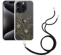 Cazy Étui avec cordon adapté à l'iPhone 15 Pro Étui avec cordon - Mystic Flower