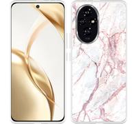 Cazy Housse adaptée à Honor 200 Housse en silicone - Marbre blanc rose