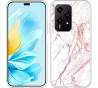 Cazy Housse adaptée à Honor 200 Lite Housse en silicone - Marbre blanc rose
