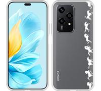 Cazy Housse adaptée à Honor 200 Lite Housse silicone - Chevaux en mouvement blanc