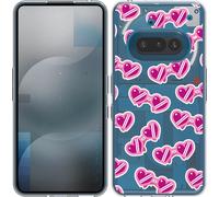 Cazy Housse adaptée à Nothing Phone (3a) Housse silicone Coeur Lunettes de soleil