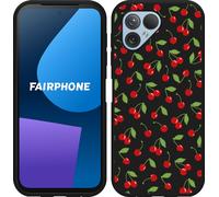 Cazy Housse adaptée au Fairphone 5 Housse silicone Noir - Cerises