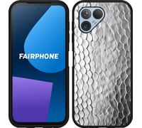 Cazy Housse adaptée au Fairphone 5 Housse silicone Noir - Silver Snake Texture