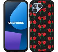 Cazy Housse adaptée au Fairphone 5 Housse silicone noire - bandeau bois de cerf